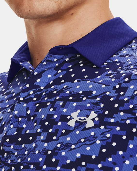 Polo UA Iso-Chill Penta Dot pour homme, Blue, pdpMainDesktop image number 3